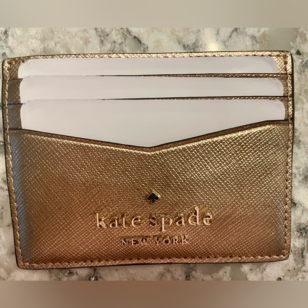 Kate Spade Gold Credit Card Holder NWT